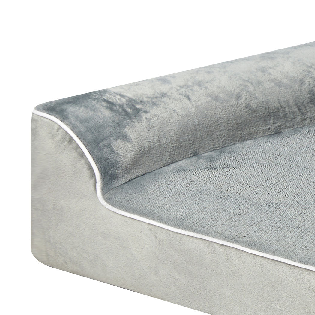 Grey NNEIDS Pawz orthopedic dog bed with plush cushioning, designed for comfort and support for your pet.
