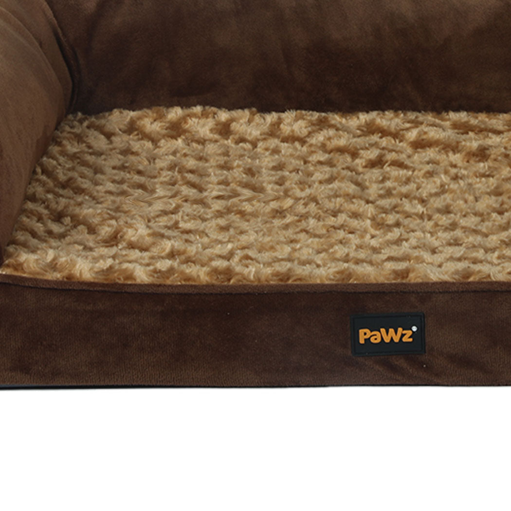 IDropship PaWz orthopedic sofa dog bed with memory foam, calming pet bed for cats and dogs, plush and supportive for comfort